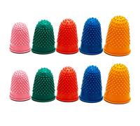 10 Piezas de Dedales de Goma Almohadilla Gruesa Reutilizable de Punta de Dedos, protector de dedo de pulgar, para Recuento de Dinero Recopilación Escritura y Juego Deportivo en 5 Tamaños y Colores