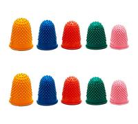 10 piezas de dedos de goma para oficina, dedales de goma de silicona, grueso y reutilizable, protector de dedos con una caja para contar dinero, clasificar, escribir, clasificar en 5 tamaños y colores