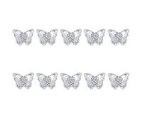 10 piezas de diamantes de imitación de circonita 3D con cristales mixtos para manicura