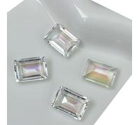 10 piezas de diamantes de imitación rectangulares transparentes para decoración artística para mujer
