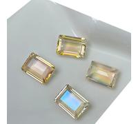 10 piezas de diamantes de imitación rectangulares transparentes para decoración artística para mujer