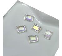 10 piezas de diamantes de imitación rectangulares transparentes para decoración artística para mujer
