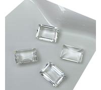 10 piezas de diamantes de imitación rectangulares transparentes para decoración artística para mujer