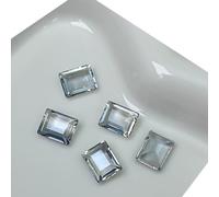 10 piezas de diamantes de imitación rectangulares transparentes para decoración artística para mujer