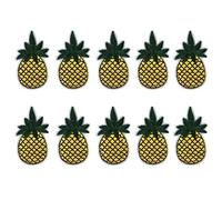 10 piezas de dibujos animados de tela de piña de moda boutique bordado parche DIY teléfono Shell gafas bolsa pegatinas decorativas prácticas y profesionales