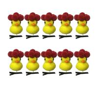 10 piezas de divertidos accesorios para el pelo de patito amarillo con detalle de flores, horquillas para disfraz adecuado para el día a día y fiestas