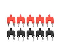 10 piezas de enchufe banana dual, enchufe banana de doble con núcleo conductor chapado en latón y níquel, diseño de cabeza de linterna para automóviles, altavoces, inversores