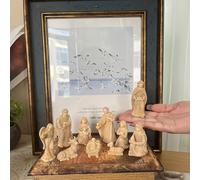 10 piezas de esculturas de resina alegres y armoniosas de Jesús, incluyendo ovejas, botellas de agua, cajas, discípulos, esculturas de oración para Navidad y Pascua, decoraciones religiosas para y