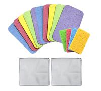 10 Piezas De Esponjas Comprimidas, 2 Piezas De Paños Para Lavar Platos, Esponjas Que Se Expanden Cuando Se Exponen Al Agua, Bloques De Limpieza De Esponjas, Esponjas Suaves Absorbentes De Agua