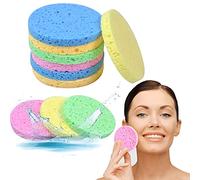 10 Piezas de Esponjas Faciales, Esponja de Celulosa Desmaquillantes Reutilizables, Esponja de Belleza Para Limpieza Facial, Masaje, Desmaquillante, Exfoliante (5 Colores) (Redondo)