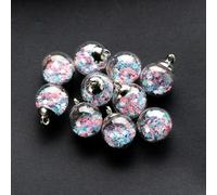 10 piezas de gancho de aleación, colgante de vidrio hueco, cuentas de cristal sin piedra y cuentas de vidrio para hacer joyas, 1-IY104