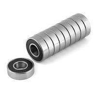 10 piezas de goma duradera de uso múltiple sellada con ranura profunda 6001-2RS Rodamientos de bolas Lote de goma (12x28x8 mm)