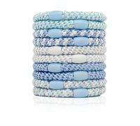 10 piezas de gomas for el pelo for mujeres, gomas elásticas for el pelo for cabello grueso, fuertes y elásticas, sin deslizamiento, sin daños, sin arrugas(10PCS Blue series)