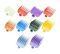 10 Piezas de Guía Juego de Peine Guía Compatible con Wahl Cortapelos, se adapta a todas las cortadoras Wahl de tamaño completo, Peines de Límite Guía de Cortapelos Acero Inoxidable de Color Peine