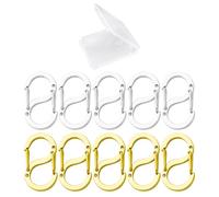 10 piezas de hebillas en forma de 8, 1 pieza de caja de almacenamiento, hebilla de conexión de acero inoxidable, hebilla de conexión de pulsera y collar, accesorios de joyería DIY