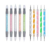 10 Piezas De Herramientas Para Decoración De Uñas, Accesorios Para Decoración De Uñas Diy, Bolígrafo De Silicona De Doble Cara Para Decoración De Uñas