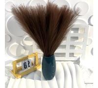 10 piezas de hierba de las pampas esponjosas de 50 cm, decoración bohemia de flores falsas para bodas, fiestas, Navidad, decoración del hogar, flores artificiales, color marrón oscuro
