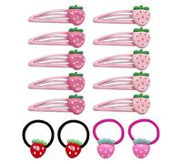 10 Piezas De Horquillas De Fresa Y 4 Piezas De Bucles Para El Cabello De Fresa, Accesorios Para El Cabello De Diseño Creativo, Accesorios Divertidos Para El Cabello, Accesorios De Peinado.