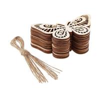 10 piezas de madera natural en forma de mariposa para adornos creativos de madera, accesorios de fotografía, Navidad, hogar, sin terminar, con agujero para colgar, adornos de copo de nieve, recortes