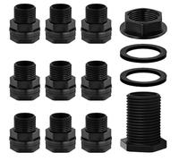 10 piezas de manguera de jardín de 3/4 GHT rosca macho x 1/2 NPT hembra de doble rosca para tanques de lluvia, acuarios, tanques, piscinas, espigas