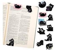 10 piezas de marcapáginas magnéticos de gato, marcapáginas magnéticos, marcapáginas magnéticos para libros, cuadernos, planificadores, lindas gatos negros, accesorios para libros