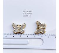 10 Piezas de Mariposas Brillantes de Resina para Scrapbooking, , Accesorios de Pendientes, Adornos para el Cabello, Hebillas de Zapatos y Manualidades - Parches Decorativos para Artesanías