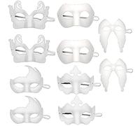 10 Piezas de Máscara Blanca, Máscara de Papel Mascarada, Máscara de Fiesta de Baile de Máscaras de Bricolaje, para Baile de Fiesta, Carnaval, Juego de Roles, ópera (Blanco)