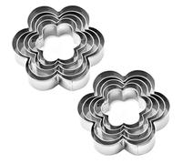 10 Piezas De Moldes Con Forma De Flor, Moldes Creativos Para Pasteles, Moldes De Acero Inoxidable, Moldes Para Hornear, Moldes Para Cortar Galletas, Suministros De Cocina