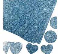 10 piezas de papel de esponja de 2 mm, papel de espuma con brillo, hojas de papel de espuma EVA para manualidades doradas, hojas de papel para bricolaje, 20x30cm, azul claro
