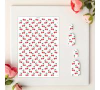 10 piezas de papel de transferencia de arcilla de cereza para manualidades, frutas, cereza, agua, arcilla polimérica, hojas de papel de transferencia para arcilla polimérica, joyas, aretes