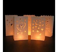 10 Piezas de Papel té luz Bolsas de luz Bolsas de Velas para la decoración de la Mesa de Fiesta, Día de San Valentín, Compromiso, Boda, Navidad (15x9x26cm)