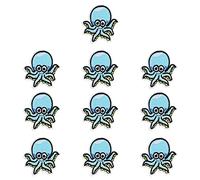 10 piezas de pegatinas de tela, parches para planchar, lindos parches de pulpo de estrella de mar para jeans, chaquetas, zapatos, sombreros y ropa(Pulpo)