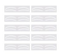 10 piezas de pegatinas personalizables de guía de cejas blancas plantillas de pegamento impermeable para palos sin defectos formas plantillas adhesivas para cejas para principiantes