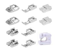 10 piezas de pie de prensa multifunción, pies de prensa para cremallera, pie de rodillo para accesorios de máquina de coser, pies de prensa para máquina de coser, compatible con Singer Privileg