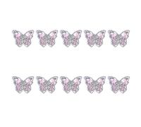 10 piezas de piedras preciosas de uñas de circonio de lujo mariposas arte artesanía diamantes joyas de cristal piedras