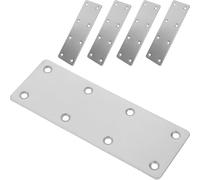 10 piezas de placas reparación acero inoxidable, herrajes, conectores juntas madera, soportes planos y rectos, con múltiples orificios para Reparación