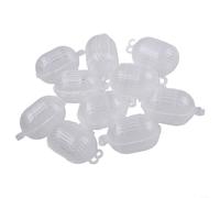 10 piezas de plástico para cebo de pesca para aparejos de alimentación, cesta de jaula de malla uniforme diseñada para uso de camarones, cangrejos y cebo artificial (blanco)