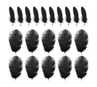 10 Piezas De Plumas De Avestruz Y 10 Piezas De Plumas De Ganso, Plumas Negras, Plumas Hechas A Mano, Adornos De Plumas.