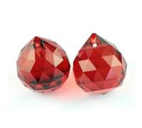 10 piezas de prismas de bola facetados de cristal para araña, atrapasol colorido, bola Feng Shui, piezas de lámpara de cristal, 20 mm, 30 mm y 40 mm, color rojo, 20 mm