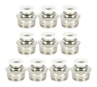 10 piezas de racores neumáticos blancos PT1/2 de conexión rápida, conexión de tubo de 10mm x rosca exterior de 20mm Herramientas neumáticas de conexión rápida. Racores para mangueras neumáticas.