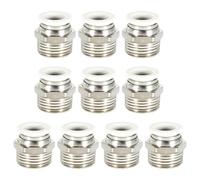 10 piezas de racores neumáticos blancos PT1/2 de conexión rápida, conexión de tubo de 12mm x rosca exterior de 20mm Herramientas neumáticas de conexión rápida. Racores para mangueras neumáticas.