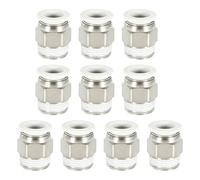10 piezas de racores neumáticos blancos PT1/2 de conexión rápida, conexión de tubo de 14mm x rosca exterior de 20mm Herramientas neumáticas de conexión rápida. Racores para mangueras neumáticas.