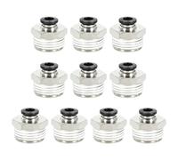 10 piezas de racores neumáticos negros PT1/2 de conexión rápida, conexión de tubo de 6mm x rosca exterior de 20mm. Herramientas neumáticas de conexión rápida. Racores para mangueras neumáticas.