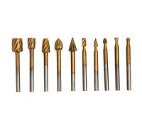 10 piezas de rebabas HSS, vástago de 1/8 de pulgada compatible con metal moliendo madera de acero tallado de acero cortante de carpinter