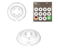 10 Piezas de rosetas individuales para tuberias de calefaccion, diferentes tamaños para diámetros de tubo de 15mm a 22mm, embellecedor, cubre tubos radiador, tapa, polietileno biológico blanco (15mm)