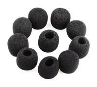 10 piezas de solapa negra para micrófono, cubierta de espuma de esponja para micrófono, tamaño mini, filtros pop para parabrisas