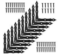 10 Piezas de Soportes de Esquina Planos, Antiguo Negro, Conectores Planos Vintage, Ángulo Recto de 90 Grados, Escuadras para Ventanas y Muebles, para Muebles de Madera, 100x100x15x2.5 mm