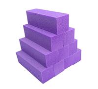 10 piezas de tampón de uñas - Bloques de tampón de uñas limas de doble cara grano 100/180 (morado)