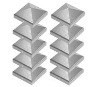 10 Piezas de Tapa de Poste, Tapas de Poste 9x9 cm, 90x90 mm Tapa de Metal Galvanizado, Poste de Cercado Metal Galvanizado, Tapas de Poste para Postes de Madera, Forma de Pirámide