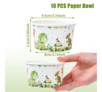 10 Piezas de Tazones Desechables con Diseño Divertido y Floral - Resistentes para Helado, Yogur o Palomitas - Decoración Ideales Para Fiestas Temáticas (), Baby Shower & , ¡Vajilla !